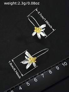 1对吊坠耳环，女士款，适合婚礼、订婚、周年纪念、情人节等场合佩戴。 - 1# - 查看 4