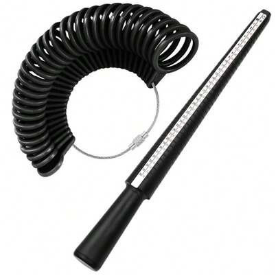 2pcs Convenient Unisex Ring Sizer Tool Kit - Accurate Measurement, 4-In-1 Sizing, Plastic, Ring Size Measuring Tool