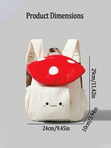 Cute Kawaii Mushroom Shaped Backpack Crossbody Bags Purse For Women  Cartoon Travel Versatile Shoulder Handbag Stars Cute Aesthetic Backpack College Laptop Backpack Casual Travel Daypack For Teens Renaissance Mushroom Backpack Lightweight Drawstring Canvas Bag Ren Faire Larp Accessories(Red Circle) - 彩色 - 查看 4