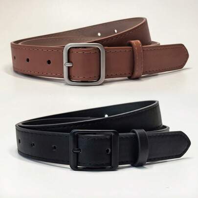 2pcs Denim Waist Belt, Versatile For Daily Wear And Business Trousers