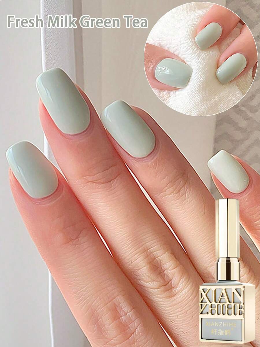 XIANZHIHE 1pc/3PCS 15ML 清新亮泽乳绿色指甲油凝胶，2026 新款，薄荷绿，沙龙专供。 - 薄荷綠 - 查看 1