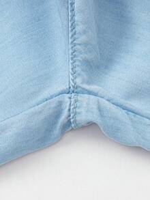 Quần jean ống đứng cho bé gái, chất liệu denim mỏng nhẹ, quần dài mùa hè cho bé gái tuổi teen 2026. - Denim màu xanh nhạt - Xem 5