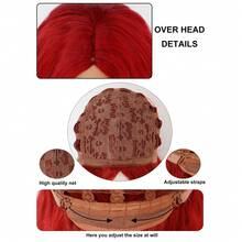 柔软耐热长卷发假发，两种颜色可选（亮红色/铂金色），自然逼真，适合日常和派对佩戴 - 彩色 - 查看 8