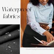 3 Pack Server Aprons With 3 Pockets Water Oil Stain Resistant Waitress Waiter Apron Black Waist Aprons Bistro Apron For Women Men 24 X 12 Inch - -black3 3 Pack- - View 6