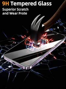 4pcs 360° Privacy Screen Protector, Made Of Tempered Glass, Anti-Scratch Anti-Shock, 4-Sided Full Protection, Sensitive & Smooth Touch, Rounded Edge Design, Compatible With IPhone 11/12/13/14/15/16/17/17Pro/17Air/17Pro Max - Black - View 2