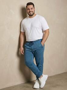 Men's Plus Size Jogger Sweatpants In Flannel Fabric With Pocket | Warm, Plus Size Men's Pants - KELUAR - View 5