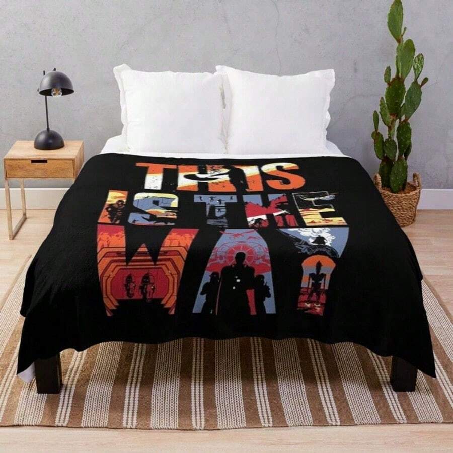 The Way Mandalorian Creed Fleece Throw Blanket, Ultra Soft Flannel Couch Bed Blanket For Fans, This Is The Way Quote Gift, Lightweight Warm 50x60 Inches - 主圖顏色 - 查看 1