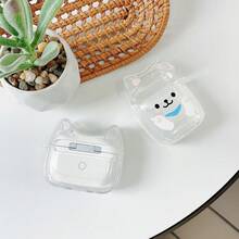 1 Set Creative Cute Samoyed Dog/Cat Ear Headband, Blue Scarf, Compatible With Apple New 4/3 Protective Case, Pro2, Apple Bluetooth 1/2 Earphone Case - Multicolor - View 6