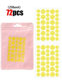 1080片黄色圆形脸部贴纸，不含酒精和香料，温和亲肤，易于粘贴，防水透气。是拍照和脸部彩绘的必备品，适用于各种派对、聚会和娱乐活动。另有720/180/72/36片装可选。赠品、旅行、平价好物、旅行必备品 - 彩色 - 查看 10