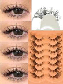 7 Pairs Of Naturally Extended Eyelashes Are Very Attractive, Lightweight And Reusable - Cat Eye Lashes - View 1