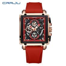 CRRJU Sports Men's Waterproof Multifunctional Chronograph Wristwatch - Red - View 9
