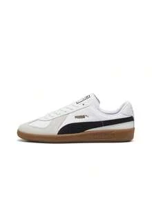 Giày thể thao cổ thấp PUMA Army Trainer phong cách retro, unisex, màu trắng/xám/đen - Trắng xám đen - Xem 13