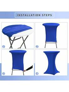 SUNFANS 1 件弹性圆桌布，可水洗，适用于酒吧、婚礼、派对、宴会、圣诞派对、家居、晚宴 - 彩色 - 查看 7