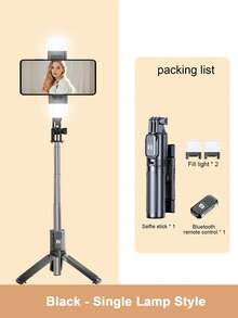 STICKMAG 74cm/29.1" Wireless Bluetooth Selfie Stick Tripod With Adjustable 3-Speed LED Selfie Light, 360° Stainless Steel Anti-Shake Tripod Selfie Stick For Handheld Or Tabletop Use, Compatible With IPhone 16/15/14/13/12/11e/Max/Pro/Xs/Xr/X/Plus, Galaxy S25/S24/S23/S22 Ultra And Other Android Smartphones - Multicolor - View 19