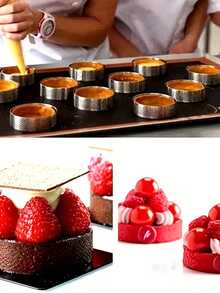 6pcs/12pcs Stainless Steel Round Cake Rings Set, Mousse And Dessert Rings, Cookie Molds, Suitable For Cheesecake, Perfect Baking Tools For Christmas - Multicolor - View 5