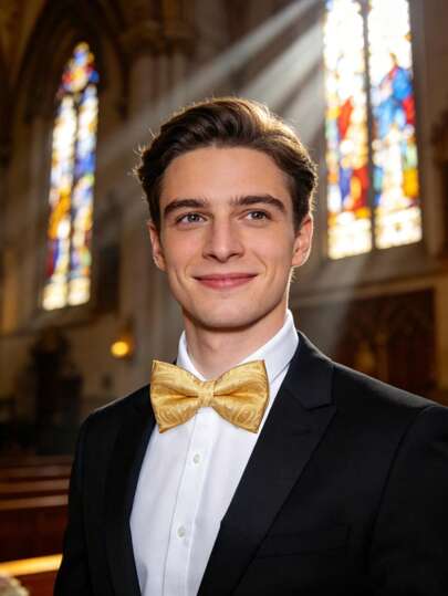 3pcs Wedding Groom Tie, Bow Tie, Pocket Square & Cufflinks, Wedding Accessories, Men's Yellow Tie Set, Suitable For Business And Casual Occasions, Ideal Choice For Groom