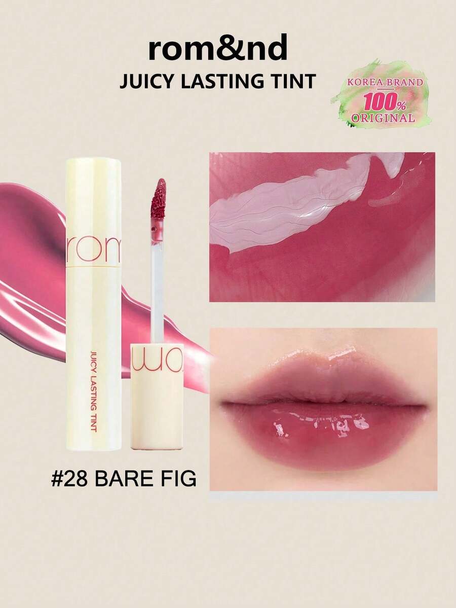 Rom&nd Romand Long-Lasting Moisturizing Lip Gloss 28 Nude Fig, 5.5g/0.2oz, Romand Liquid Lipstick, Hydrating Glossy Makeup Effect, Korean Lip Gloss, Long-Lasting Color, MLBB (My Lips But Better), Moisturizing, High Color Payoff, Creates Natural Transparent Makeup, Daily Lip Gloss, Korean Cosmetics, Gift Set - 28 BARE FIG - 查看 1