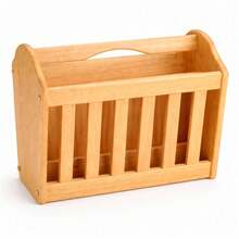Standing Magazine Rk Rubberwood Newspaper Mail Wooden Shelf Storage Holder - 1PC - View 4