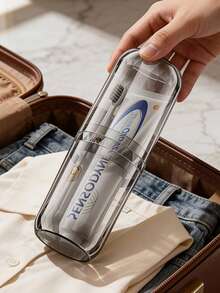 大容量带盖防尘牙刷旅行盒，便携式牙膏收纳杯，男女通用，适合户外露营、返校、旅行、度假必备牙刷架 - 彩色 - 查看 10