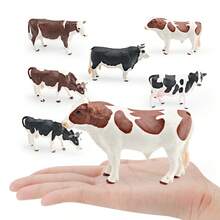 Realistic Farm Poultry Animal Cow Model Holstein Cow Jessie Cow Model Toy Children's Gift Birthday Gift, Holiday Gift, Photography Props. - Multicolor - View 2