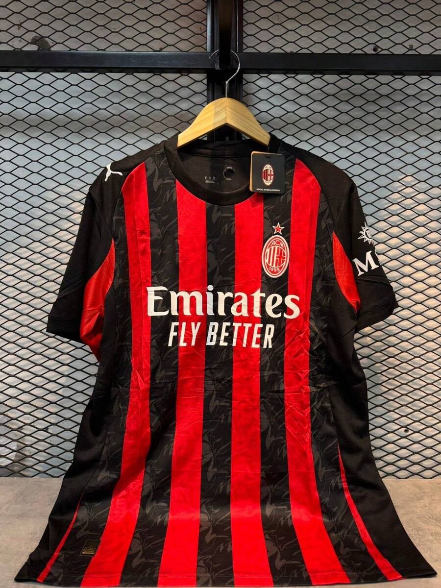 Milan Jersey, Home Kit, Red And Black, Fan Version, 2025/2026 - Đỏ - Xem 1