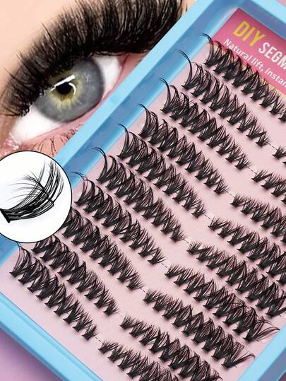 AYRMILLA 50P Single Strand 180 Cluster Synthetic Eyelashes Set Cat-Eye Synthetic Eyelashes DIY Eyelash Bridging Set Eyelash Cluster Set Makeup Natural Eyelashes Party, Nightclub, Daily Work Meeting Natural Synthetic Eyelashes Soft And Fluffy Messy Dramatic Waterfall Eyelashes Multi-Layer Mascara Short Thick Extension Eyelashes