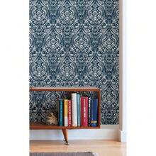 Bohemian Damask Indigo Peel & Stick Wallpaper, Blue - Màu xanh da trời - Xem 3