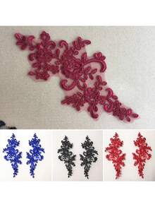 1pair Colored Lace Pair Flower Bridal Dress Headwear Lace Accessories Multi Color Headwear Clothing Car Stock Stickers - Multicolor - View 9
