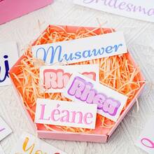 1/2/3/4/5/6/8/10 Customized Name Label Stickers - Personalized Self-Adhesive Stickers, Suitable For DIY Gifts, Wedding Decorations, Cups, Gift Boxes, Tiles And Glass, Cute Customized Adhesive Stickers - Multicolor - View 4