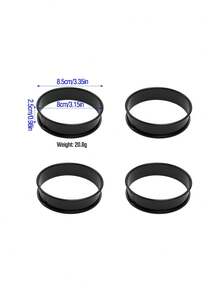 1个/3个/4个双层加厚不锈钢慕斯模具，圆形，底部可拆卸，8厘米+9.5厘米+10厘米三种尺寸，银色和黑色两种颜色，专业烘焙工具，适用于制作芝士蛋糕、水果挞、慕斯、玛芬蛋糕、饼干、派等。 - 彩色 - 查看 23