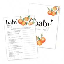 Hilarious Baby Shower Games Baby Family Feud Game Little Cutie Party Decorations Favors Ice Breaker Activities For Parents-To-Be-30 Pcs 5x7 In - D03D - 寶貝家庭問答遊戲 - 查看 1