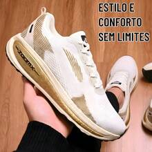 ZX Men's Comfortable And Stylish Sneakers For Physical Activities With Flexible Sole And High Impact Absorption - 白色和裸體 - 查看 1