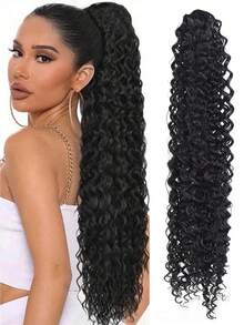 Synthetic Curly Drawstring Ponytail, Long Curly Ponytail Hair Extension, Orange Hair Tie - Multicolor - View 11