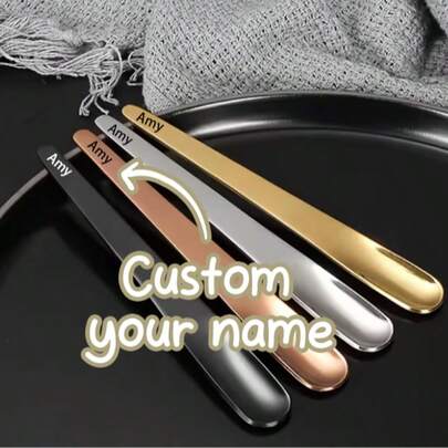 Customized Stainless Steel Yogurt Spoon, Mixing Spoon, Mini Ice Cream Spoon, Italian Espresso Spoon, Suitable For Milkshakes, Puddings, Yogurt, Coffee, Beverages, Etc. (Silver/Gold/Rose Gold/Black), Suitable For Daily Use, Weddings, Anniversaries, Etc