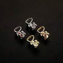 3pcs Set Fashionable Personalized Hip Hop Jewelry Grillz, Hollow-Out Copper Alloy Zirconia Teeth Grillz, Cool Gift For Men And Women - Multicolor - View 5