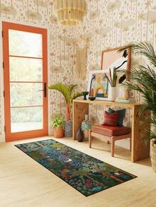1pc Modern Nature Floral & Plant & Star Moon Pattern Area Rug/Carpet/Bath Mat/Door Mat/Runner, Soft Thick Washable Rug For Hallway, Bathroom, Kitchen, Bedroom, Living Room, Versatile Home Decor - Multicolor - View 5