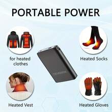 Heated Socks, 5V 5000mAh Rechargeable Heated Socks For Men Women, Electric Heated Socks With Heating Three Levels For Outdoors Working Skating Skiing Hunting Hiking Cycling - 黑色 - 查看 4
