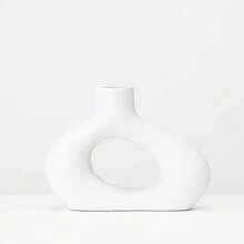 Abstract Vase Nordic Minimalist Decorative Boho Bohochic Modern Sculpture 13CM - trắng - Xem 9