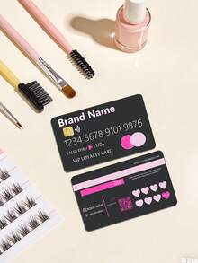 1pc Customizable DIY Loyalty Card Template, Personalized Text & QR Code Loyalty Card, Credit Card Style Template, Beauty VIP Card, Customer Reward Card, Salon Discount Card - Multicolor - View 2