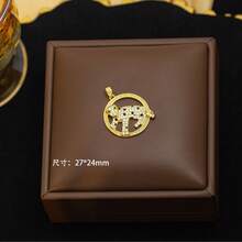 Best-Selling Full-Diamond Leopard, Tiger, Lion Pendant, High-End Stylish Versatile Necklace Accessory - P-67 Golden Cheetah Head 3 - View 17
