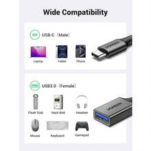 Adaptador USB C Macho a USB 3.0 Hembra, Cable OTG C Adapter Compatible con Thunderbolt 3, MacBook Pro, iPad Pro, Note S23 S22 S2 - como en la foto - Ver 8