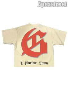 Godspeed Tee  "Orange Sunset", 100% Cotton Printed T-Shirt, High Quality Thick Heavyweight, New Autumn Fashion For Men, Premium Cotton Fabric, Suitable For Street Style, Machine Washable, Daily Gift - 杏色6 - 查看 2