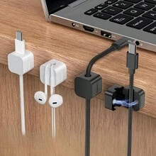 9pcs Magnetic Cable Organizer Desk Tidy, Cable Management Holder, Adhesive Desktop Wire Clips, Suitable For Office, Home And Car - Multicolor - View 4