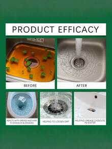 JUE FISH 管道堵塞清除剂，厨房水槽管道毛发油脂堵塞清洁剂，家用管道疏通剂 - 液體 - 查看 2