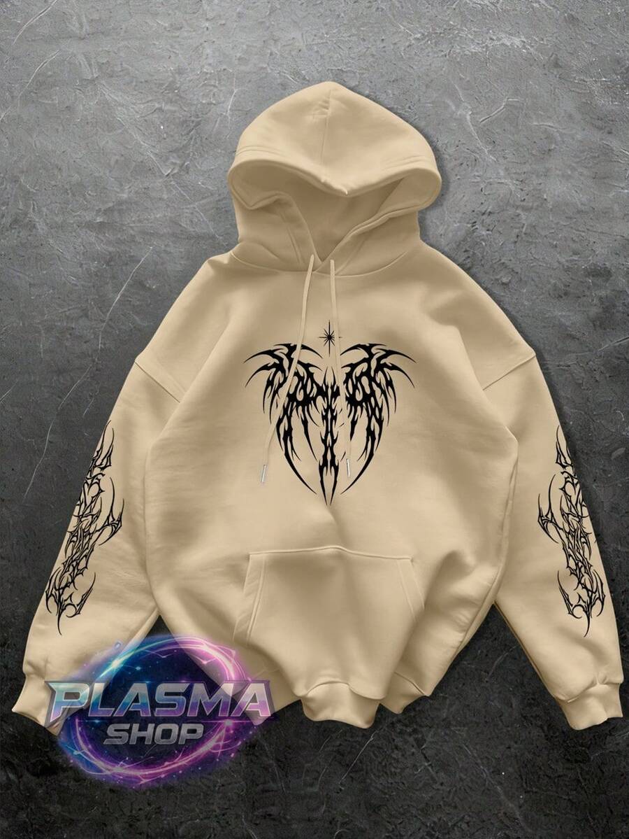Comfortable Basic Sweatshirt For Everyday Wear Gothic Art Streetwear Urban Culture Street Fashion Street Graffiti Skater Skateboarding Unisex Men's Women's Sweatshirt 50% Cotton 50% Polyester Top Premium Streetwear New Release Immediate Shipping Various Colors!! - 米色 - 查看 1