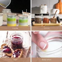 Tarros de vidrio de 8 onzas con tapas, paquete de 3 tarros para velas con etiquetas en blanco, recipientes cosméticos de boca ancha de 250 g para lociones, miel, polvos, cocina y hogar - Tapas blancas transparentes - Ver 7
