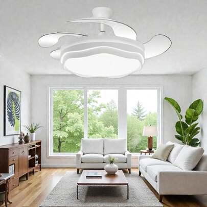 FABRILAMP Ventilatore ABRILA DC Lightning 60w Bianco 3 pale 107d 6980 Lm 36x48/107cm 6 velocità Telecomando+Memoria+Timer+Intensità regolabile PRIMA QUALITÀ