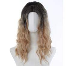 S码扎染波浪假发帽，时尚发饰，适合日常佩戴 - 駝色 - 查看 13