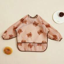 1件防水可水洗婴儿围兜，柔软长袖喂食围兜，适合6-24个月的婴儿 - 彩色 - 查看 14