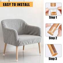 24/16/12/8/4pcs Square Chair Leg Floor Protectors - Silicone Furniture Pads, Suitable For Hardwood And Tile Floors, Anti-Slip Chair Leg Covers, Transparent Polished Surface, Noise Reduction And Scratch Protection - Brown - View 22